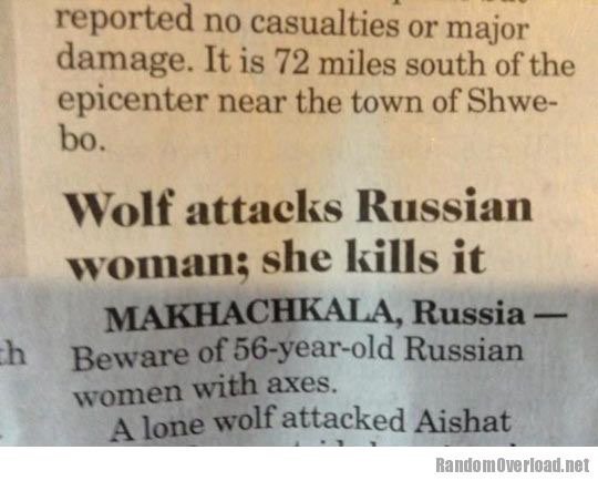 RussianWomanVsWolf