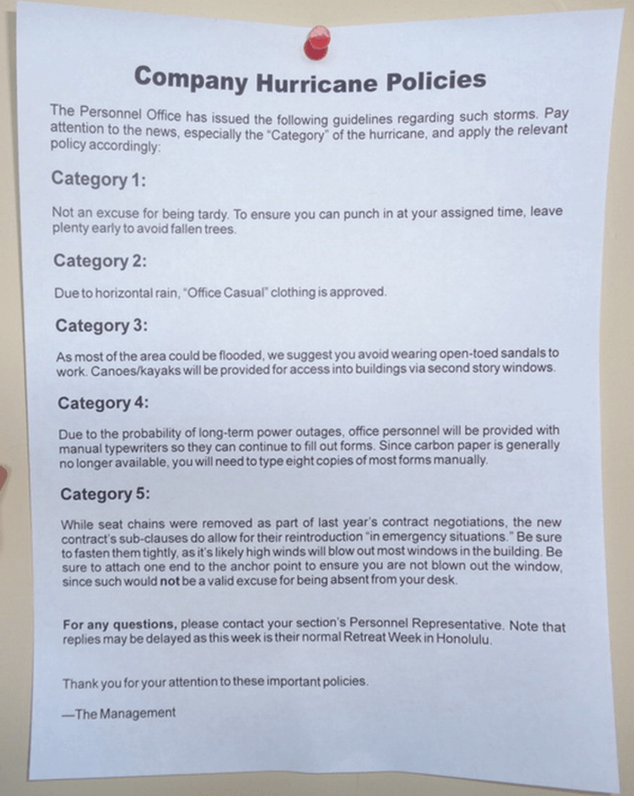 CompanyHurricanePolicy